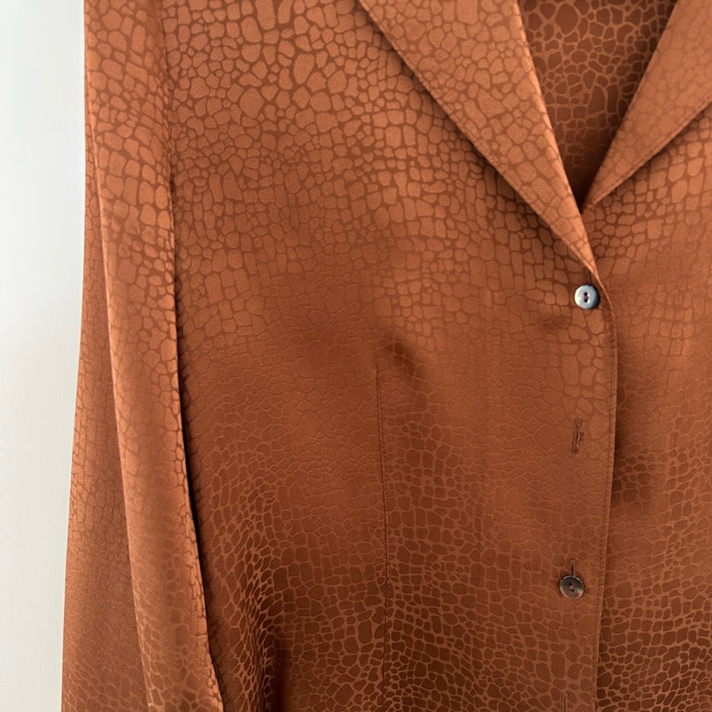 Vintage Talbots Silk Button Up Blouse Size 4 - Picture 3 of 4
